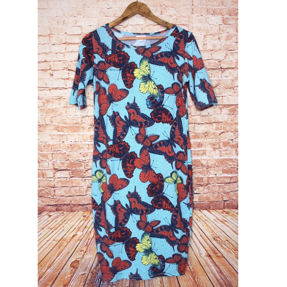 LuLaRoe | Julia 3/4 Sleeve Butterfly Dress